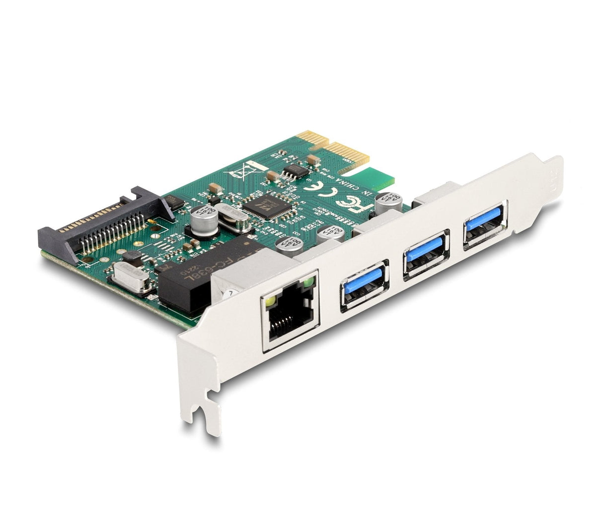 Delock 90105 Tarjeta Pci Express X1 A 3 X Usb 5 Gbps Tipo-A Hembra + 1 X Gigabit Lan