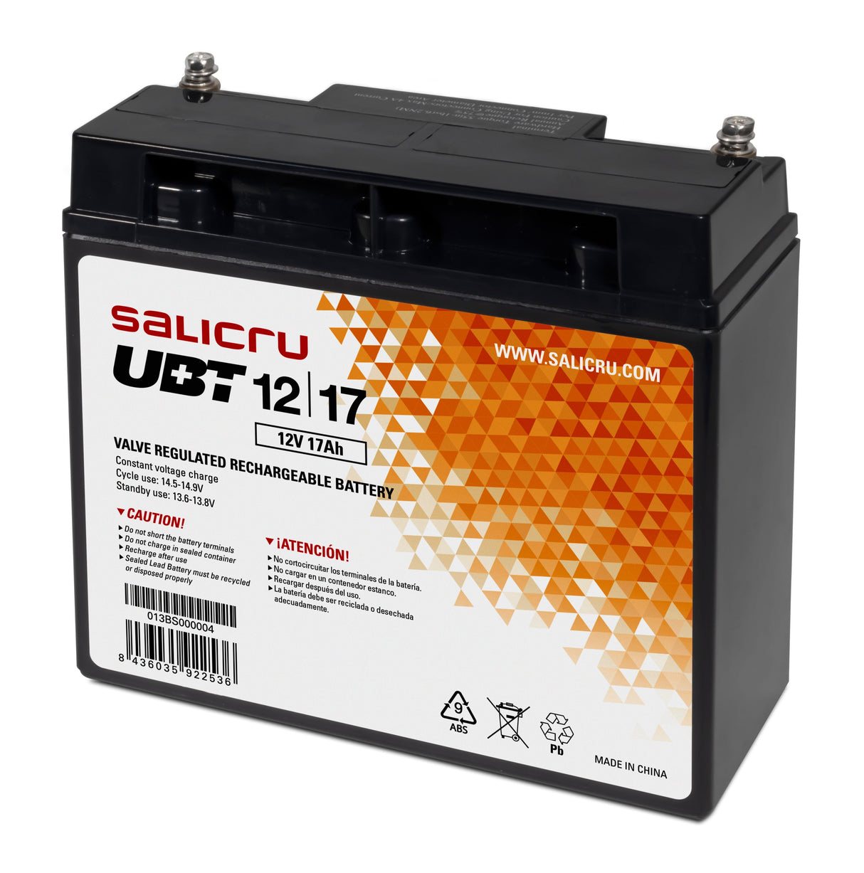 Batería Salicru Ubt 12 17 Compatible Con Sai Salicru Según Especificaciones