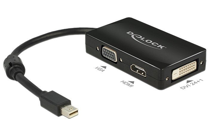 Delock Adapter Mini Displayport Male > Vga / Hdmi / Dvi Female Passive Black
