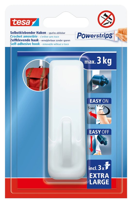 EAN 4063565404146 - TESA Powerstrips Interior Colgador Blanco 1 pieza(s) imagen 1