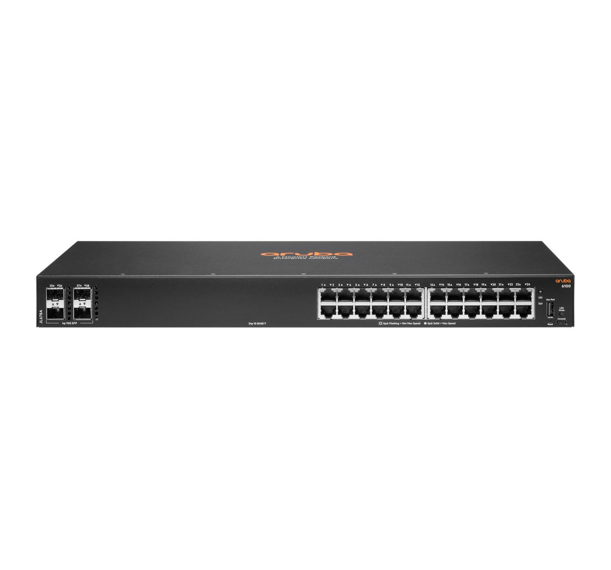 EAN 5704174976455 - HPE Aruba Networking 6100 24G 4SFP+ Gestionado L3 Gigabit Ethernet (10/100/1000) 1U Negro imagen 1