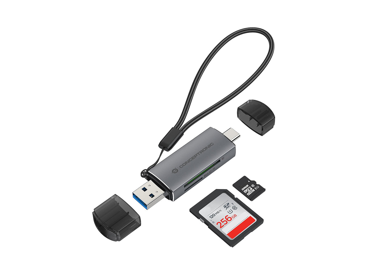Lector De Tarjetas Conceptronic Usb-C Usb-A -> Micro Sd Tf Sw