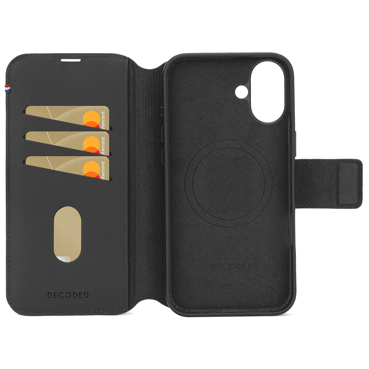 Decoded Leather Detachable Wallet Iphone 16 Plus Black
