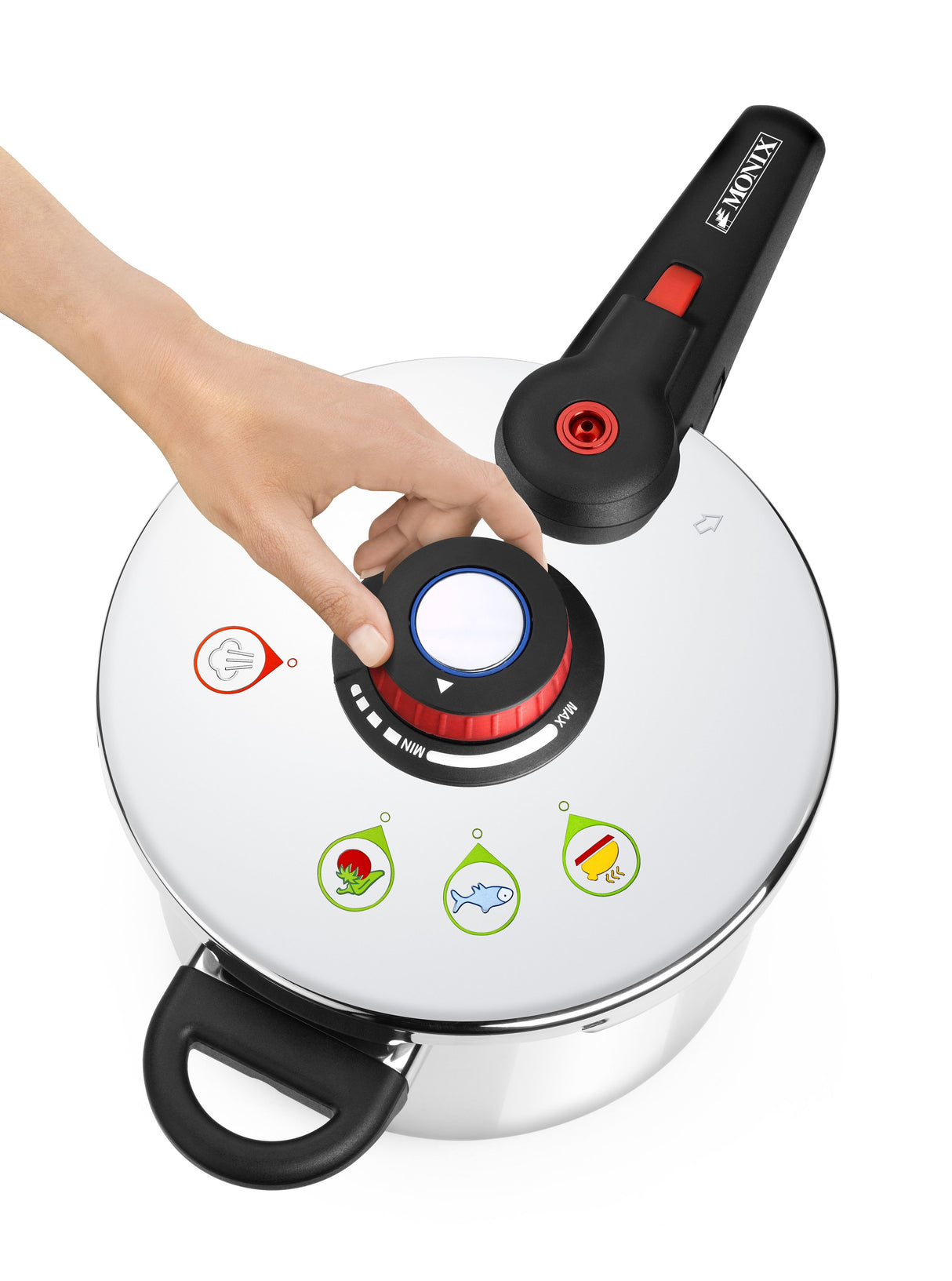 Olla A Presión Selecta Monix M790001 Ø22cm 4l Acero Inoxidable 18/10 Regulador Para Selección Gradual De La Presión