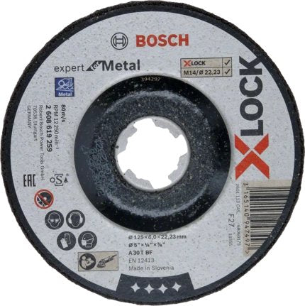 Bosch Muela Abrasiva X-Lock Expert For Metal 125 Mm Offset, Muela Abrasiva 2608619259