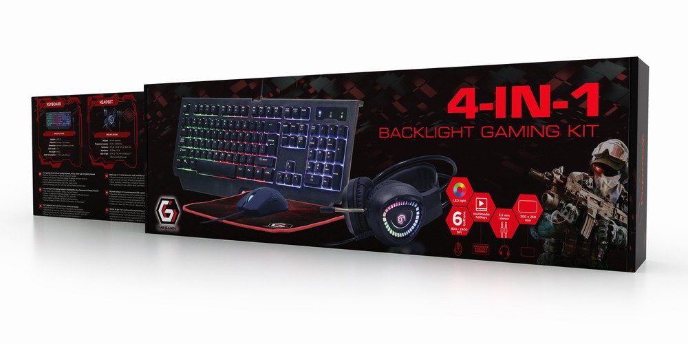 EAN 8716309117708 - Gembird GGS-UMGL4-01 teclado Ratón incluido Juego USB QWERTY Inglés de EE. UU. Negro imagen 6
