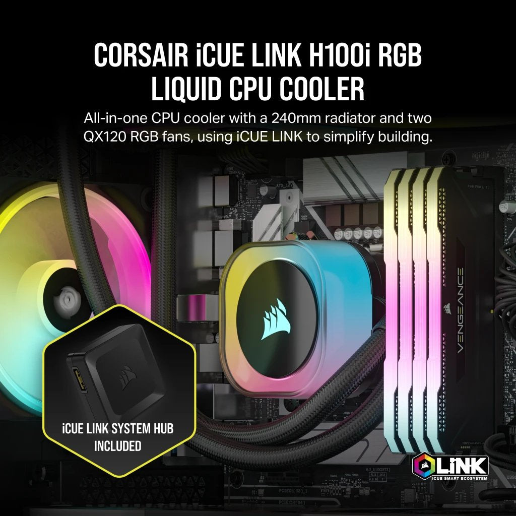 EAN 0840006665816 - Corsair H100I Procesador Kit de refrigeración líquida 12 cm Negro imagen 9