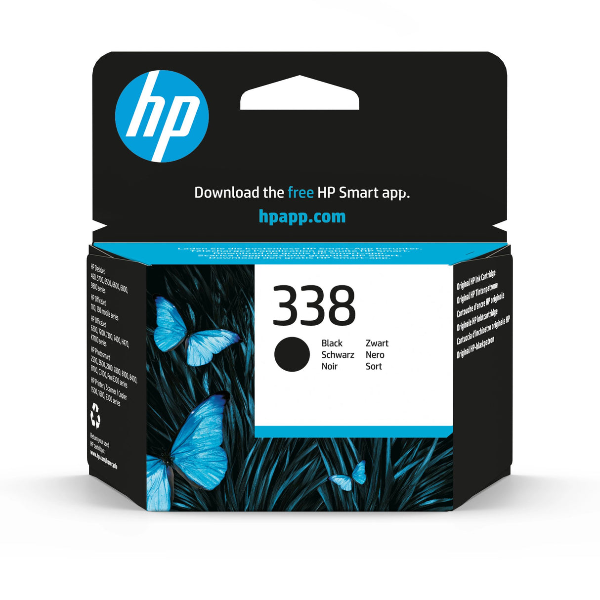 EAN 0829160180137 - HP 338 Black Original Ink Cartridge cartucho de tinta 1 pieza(s) Rendimiento estándar imagen 1