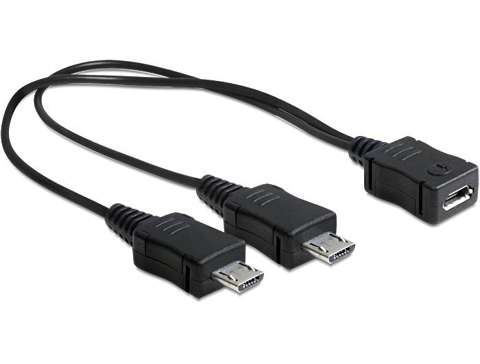 Delock Cable Usb Micro-B Hembra > 2 X Usb Micro-B Macho 20,5 Cm
