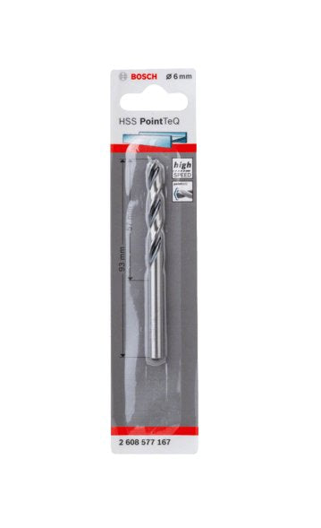 Bosch Broca Helicoidal Hss Pointteq Din338, Ø 6 Mm 2608577167