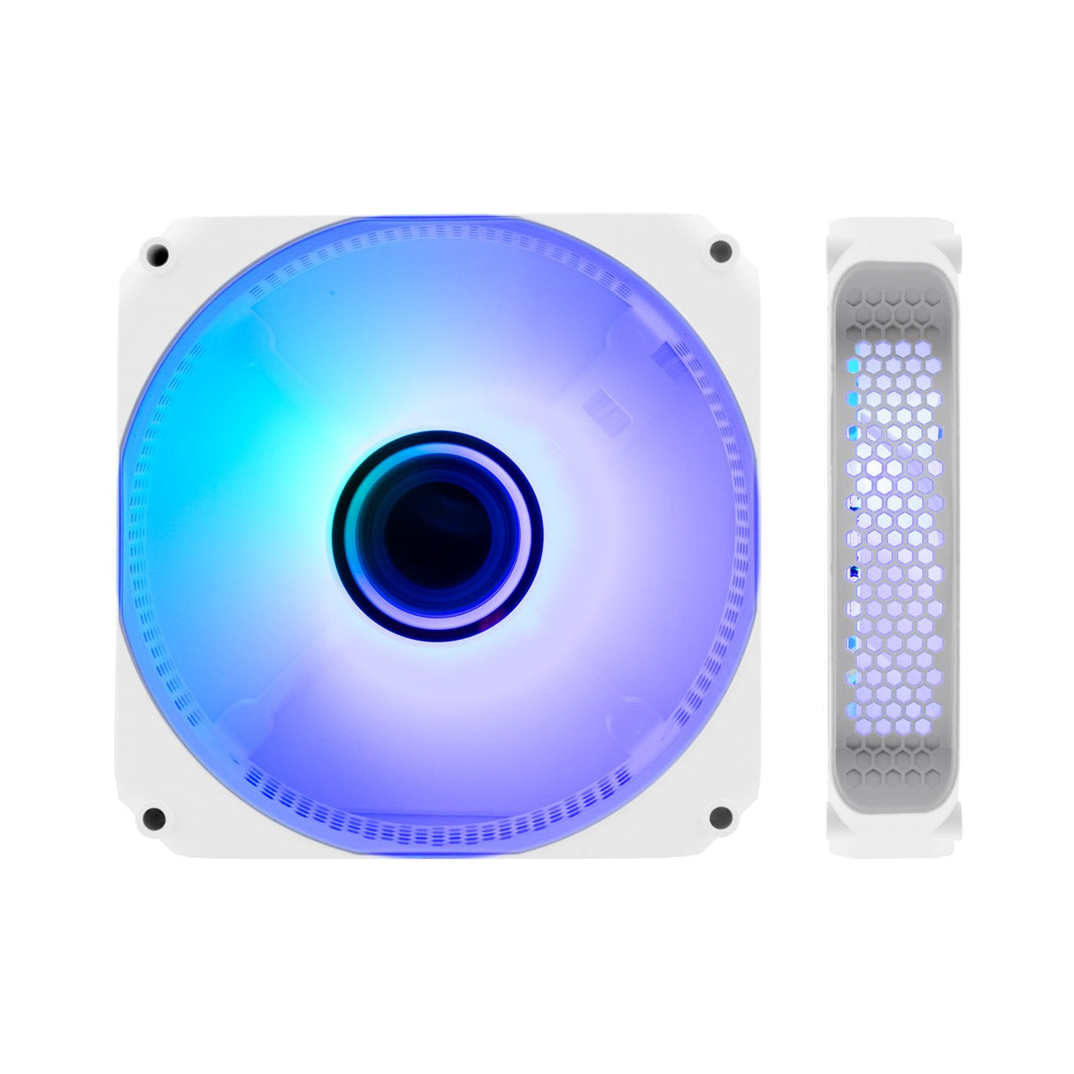 Ventilador Caja Adicional 12x12 Argb Coolbox Infinity Coo-Va-12ar02w Blanco