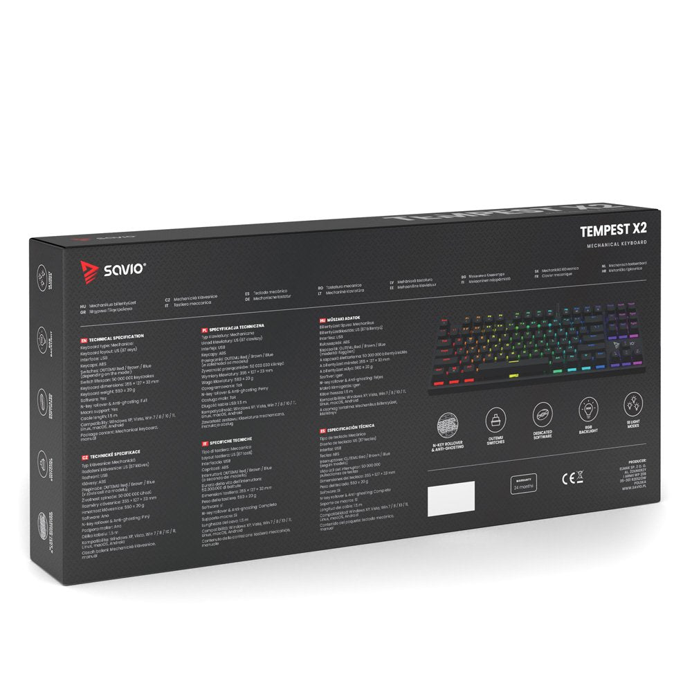 EAN 5901986048619 - Savio SAVGK-TEMPEST X2 BROWN teclado Universal USB QWERTY Negro imagen 6