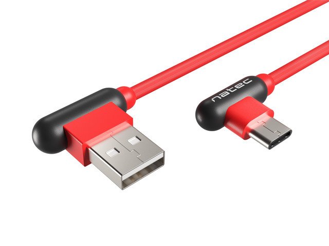 Natec Nka-1201 Extreme Media Cable Usb Typ-C A Usb (M), 1 M, En Ángulo, Rojo