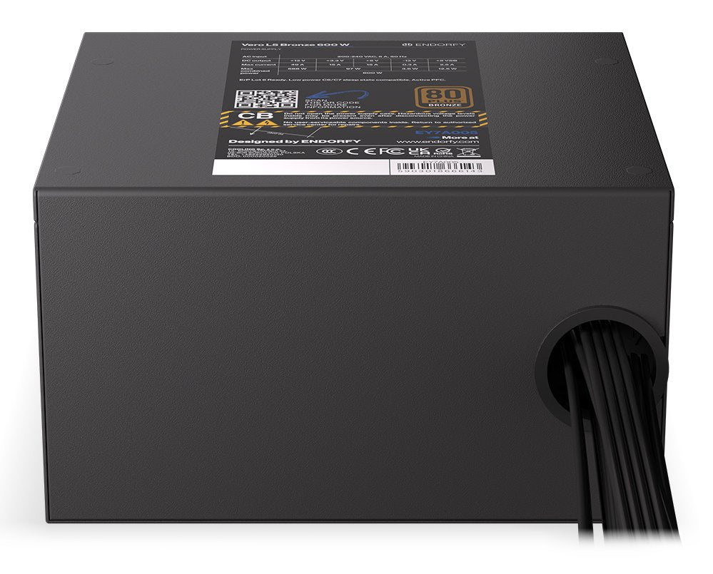 EAN 5903018666143 - ENDORFY Vero L5 Bronze 600W unidad de fuente de alimentación 24-pin ATX ATX Negro imagen 8