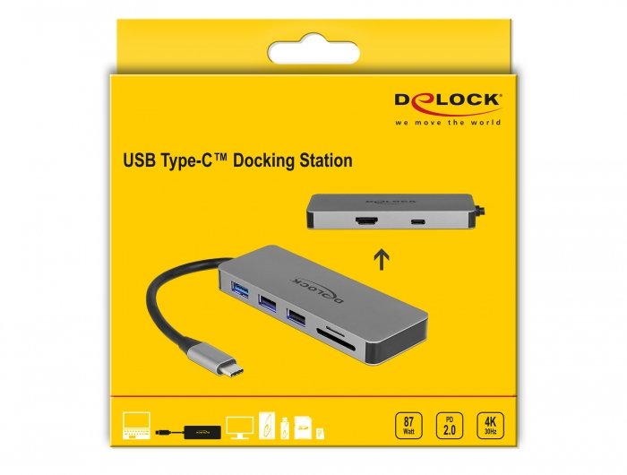 Delock 87743 Hub De Interfaz Usb 3.2 Gen 1 (3.1 Gen 1) Type-C Gris, Estación De Acoplamiento Gris, Usb 3.2 Gen 1 (3.1 Gen 1) Type-C, Hdmi, Usb 2.0, Usb 3.2 Gen 1 (3.1 Gen 1) Type-A, Usb 3.2 Gen 1 (3.1 Gen 1) Type-C, Microsd (Transflash), Mi
