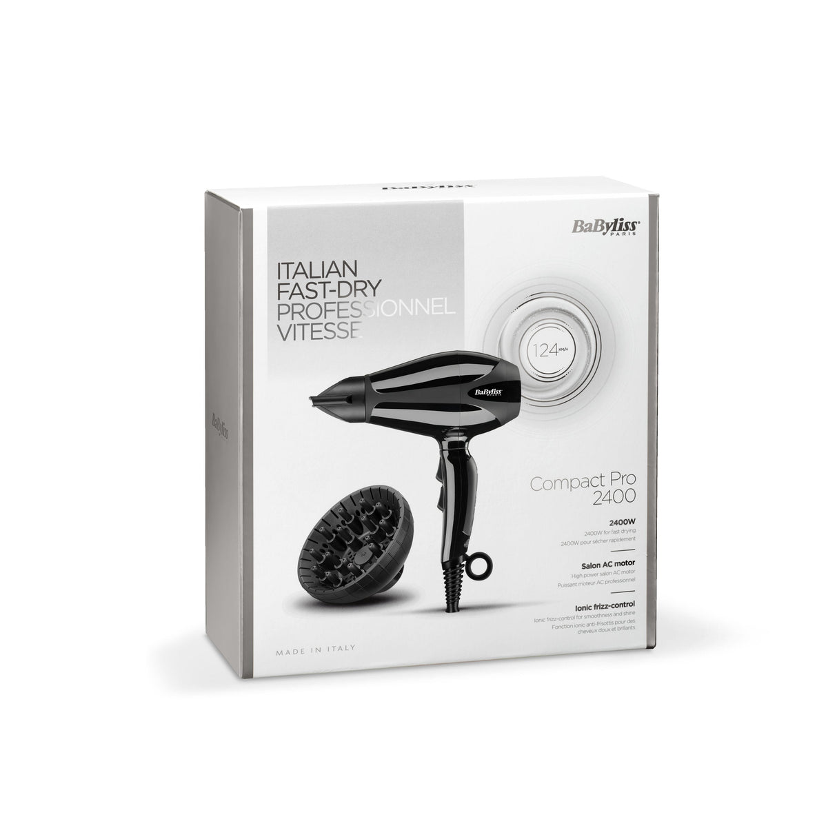 Secador De Pelo Babyliss Compact Pro 6715 - 2400w - Tecnologia Ionica - Motor Ac Pro - Cable Pro 2.8m