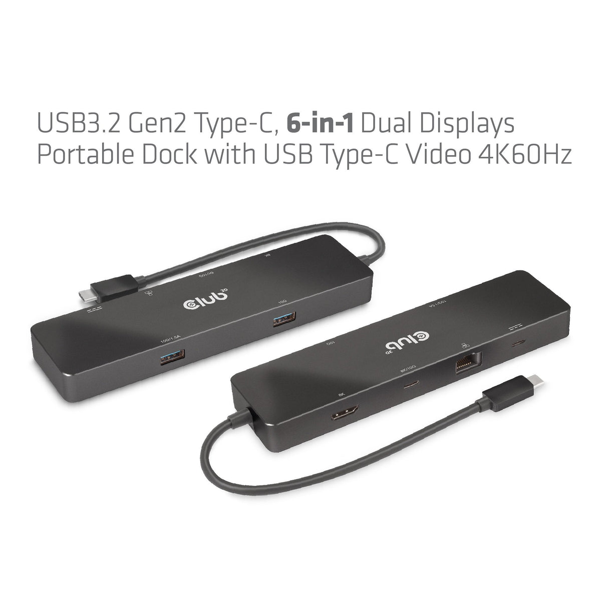 Club3d Usb-C Dock > Hdmi Usb-C 8k 2xusb Usb-C Pd100w Rj45 Retail