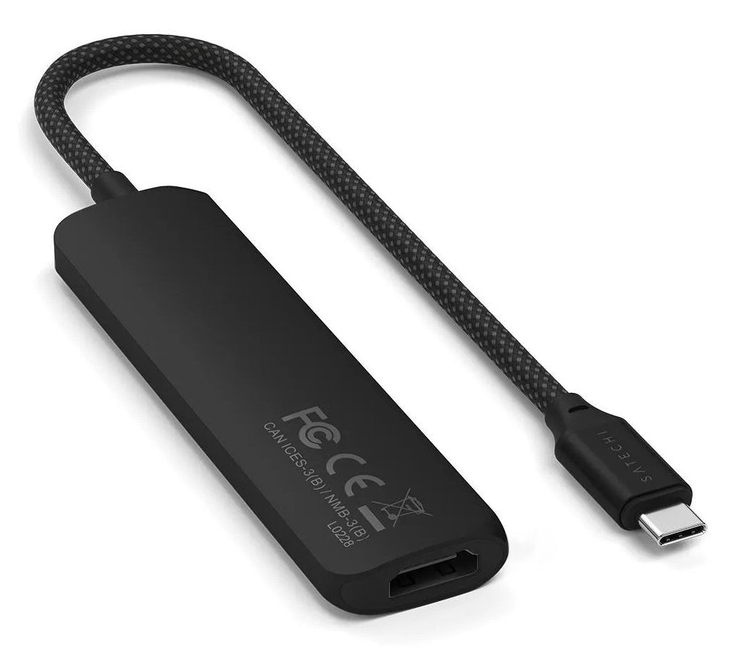Satechi 4-W-1 Usb-C Slim Multiport 4k Usb-C (Usb-C, 4k Hdmi, 2x Usb-A) (Negro)