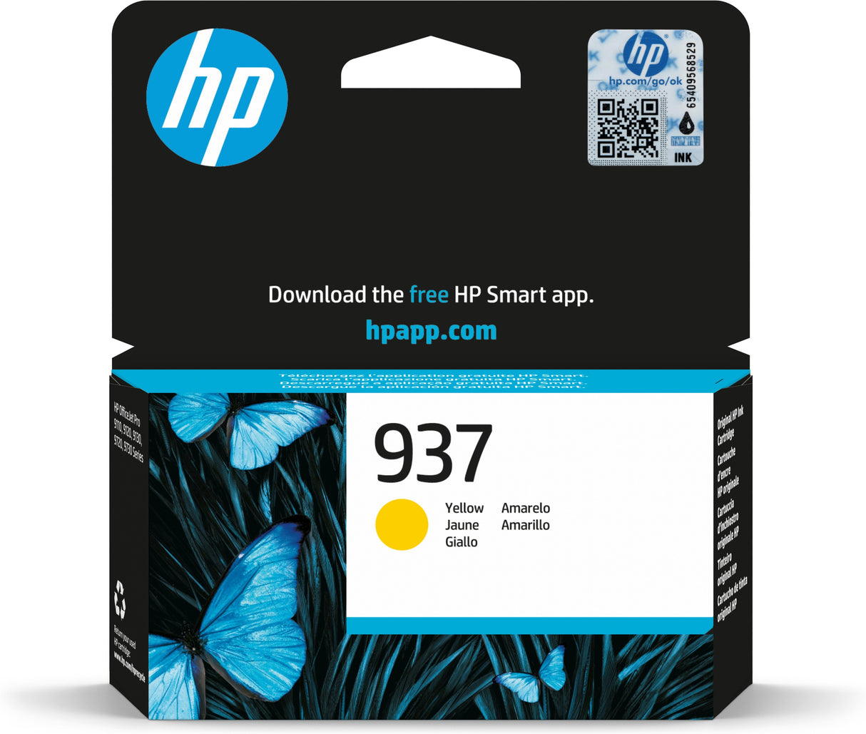 EAN 0196786147586 - HP 937 Yellow Original Ink Cartridge cartucho de tinta 1 pieza(s) Rendimiento estándar imagen 1