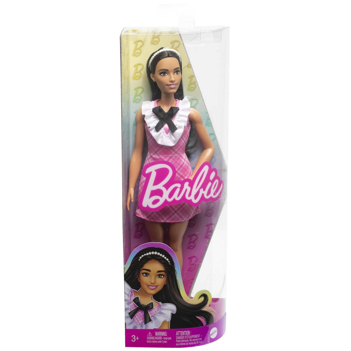 Muñeca Mattel Barbie Fashionistas Con Cabello Negro Y Vestido A Cuadros Hjt06