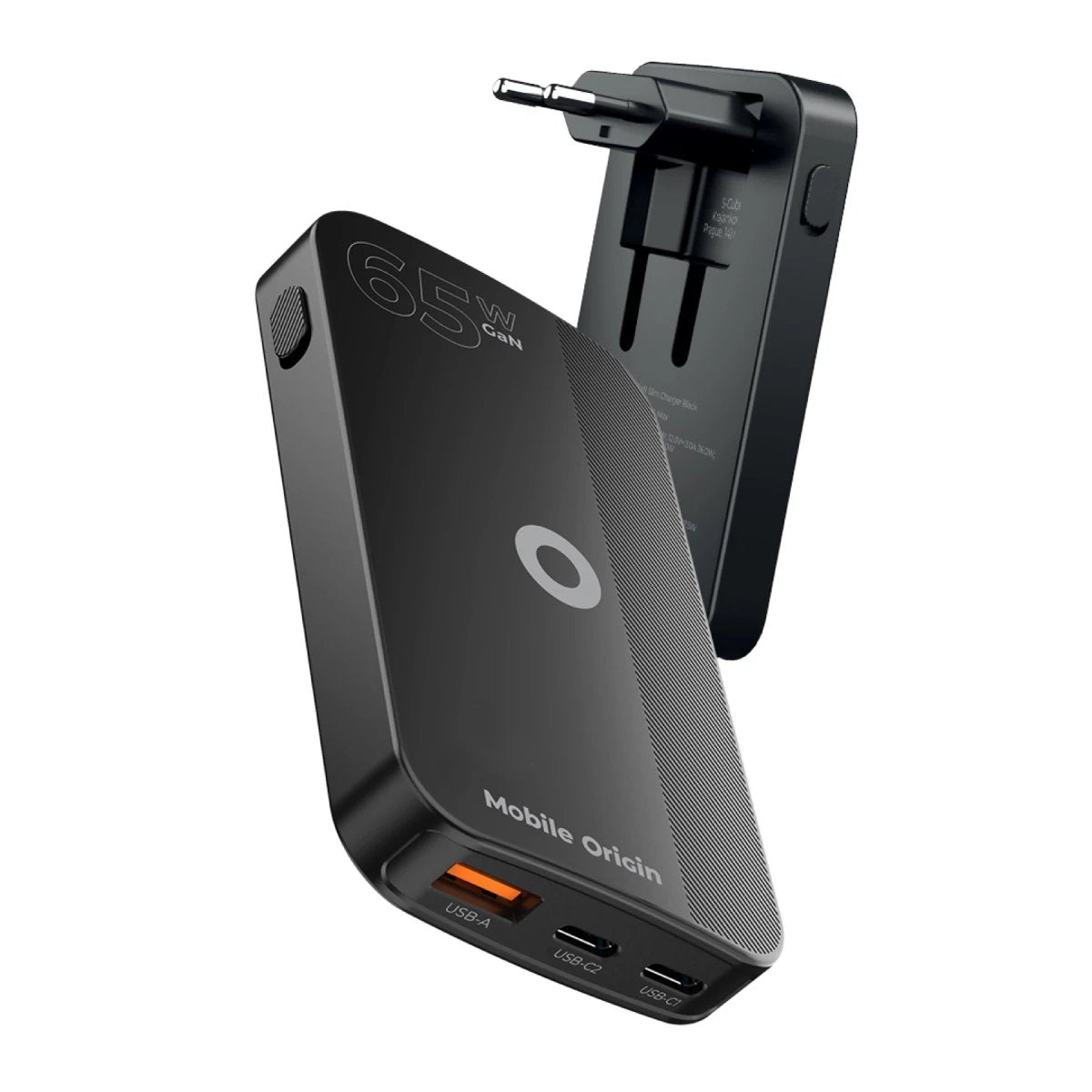 Mobile Origin 65w Gan Slim Dual Usb-C Single Usb-A Black