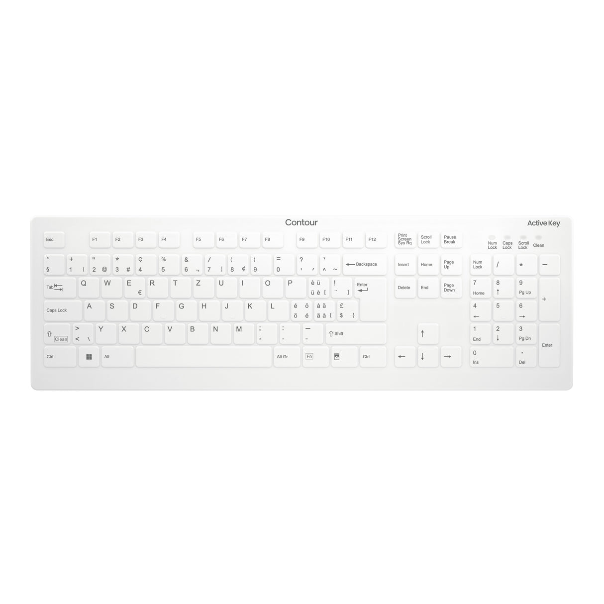 EAN 7061118310439 - Contour Design Active Key AK-C8112 teclado Médico RF inalámbrico QWERTZ Suizo Blanco imagen 1