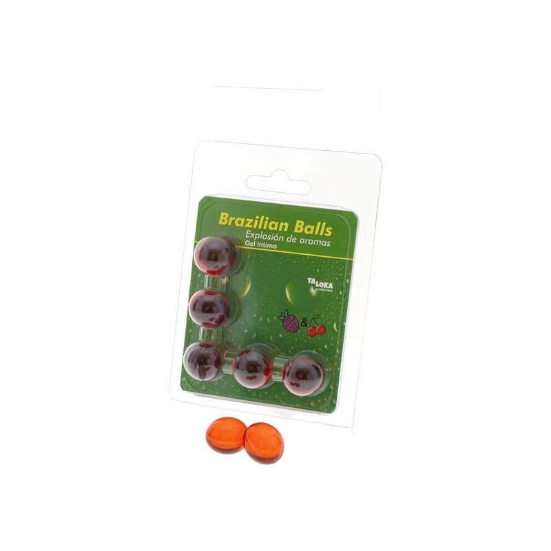 5 Brazilian Balls Explosion De Aromas Gel Intimo - Fresa Y Cereza