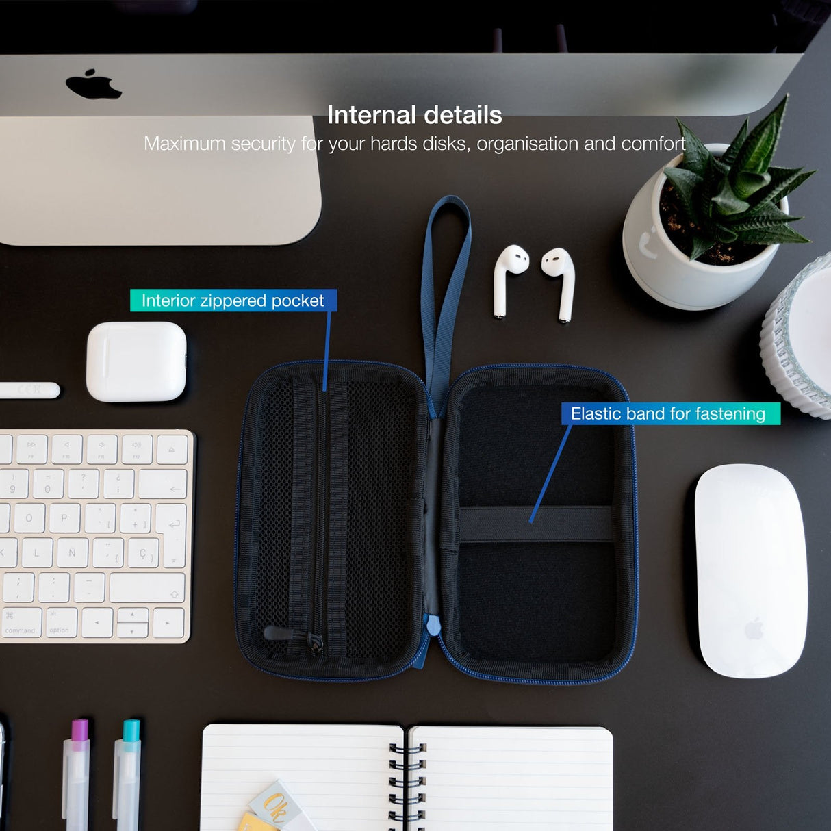 Tooq Estuche Protector Para Caja Externa De 2.5? - Azul Pacifico