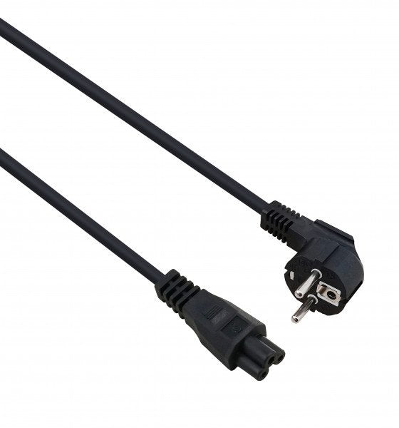 Helos Cable De Alimentación, Enchufe De Seguridad De 90 ° A C5, Negro, 1,8 M