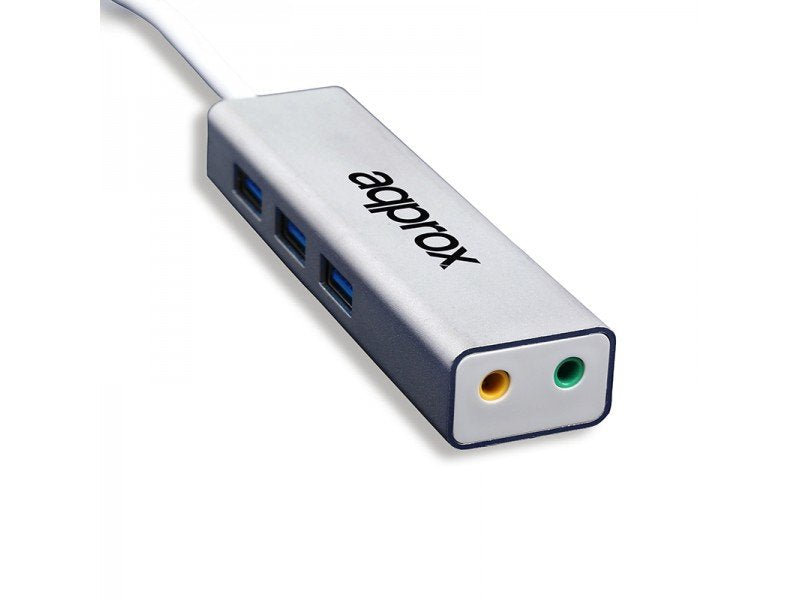 Approx Tarjeta Sonido Usb 5.1 + Hub Usb 3.0 3xusb3.0/Audio Entrada Y Salida