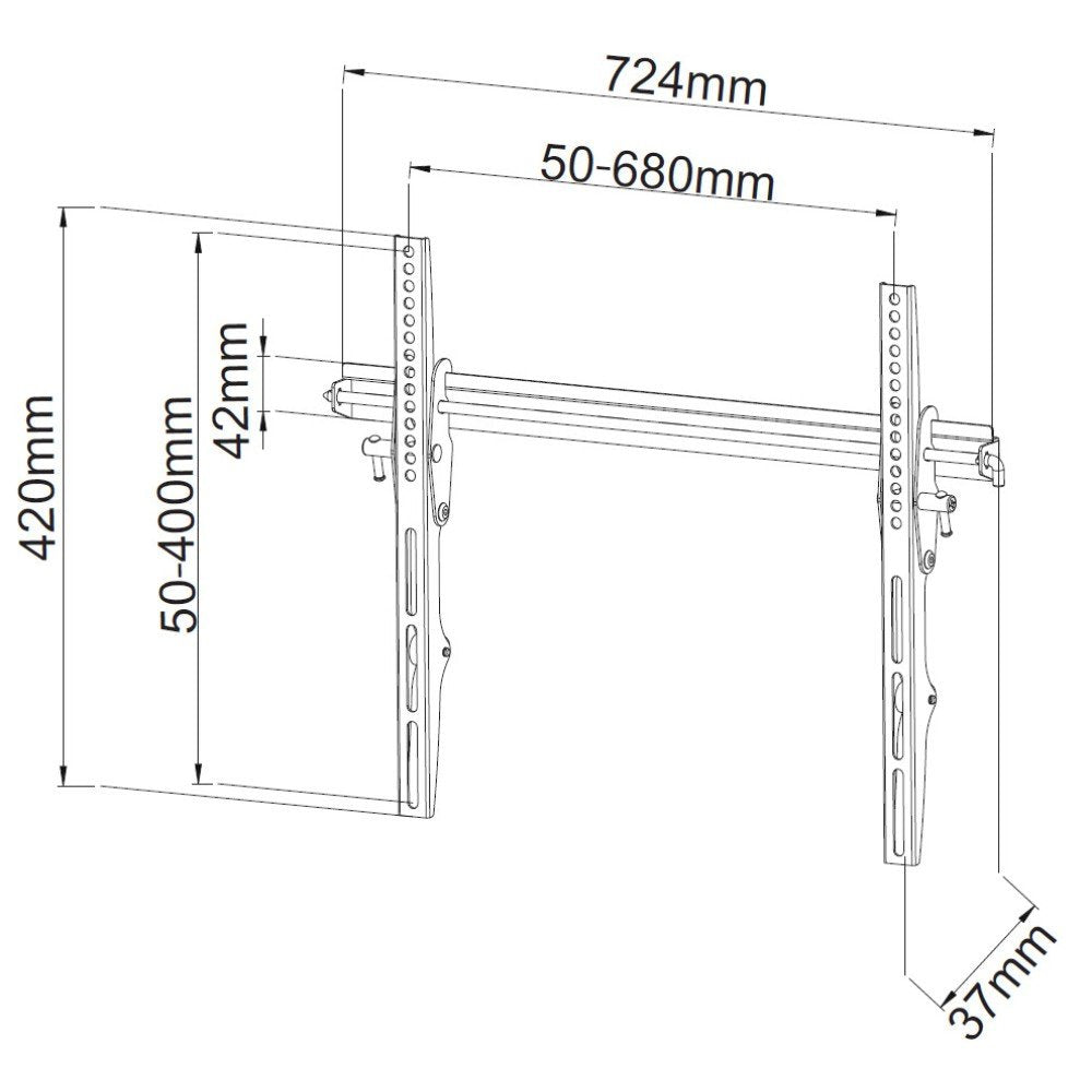 Techly Ica-Plb 133lty Soporte De Pared Para Tv 40-65" Led/Lcd 50kg Inclinable Slim 37mm