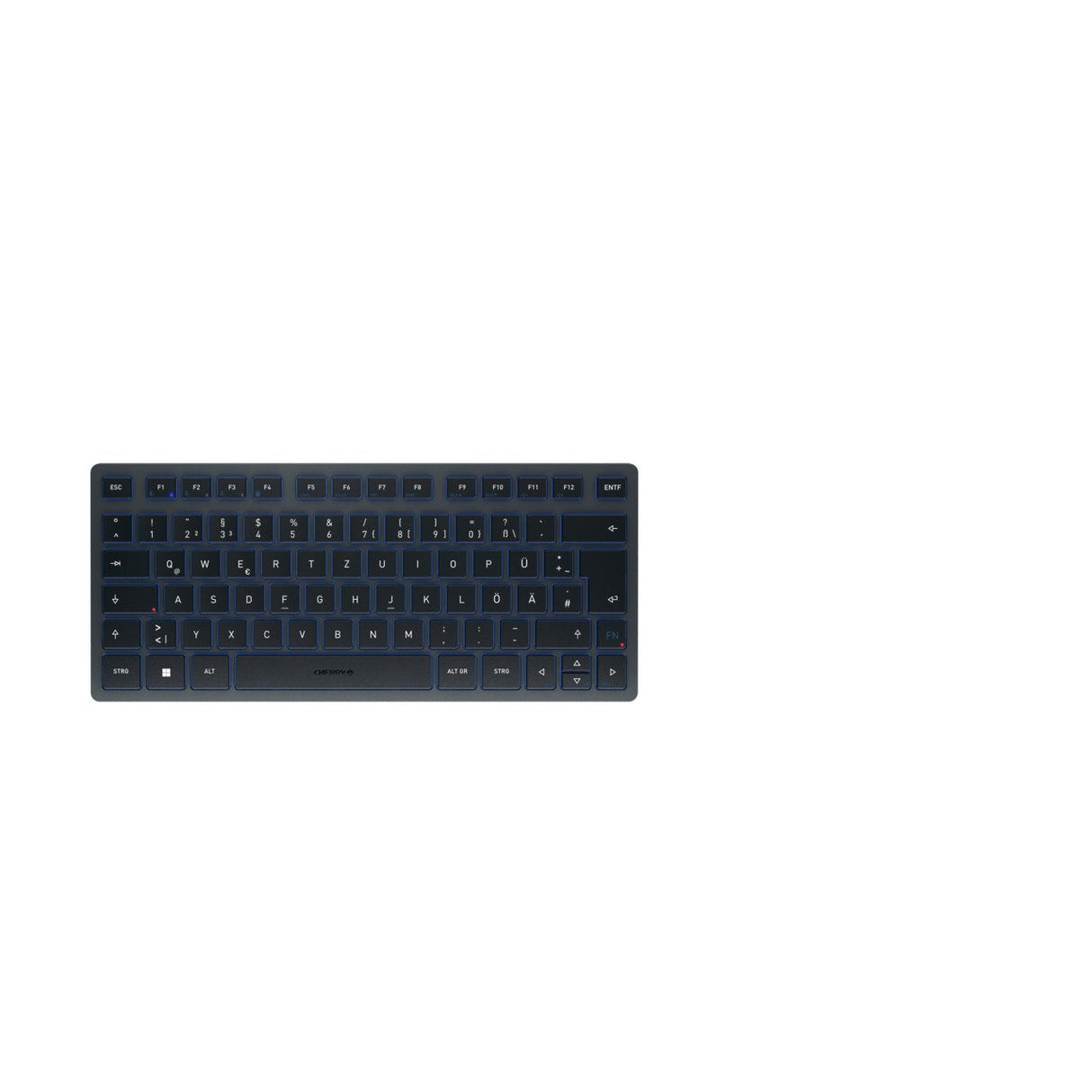 Teclado Alemán Cherry Kw 7100 Mini Bt Bluetooth Qwertz Azul
