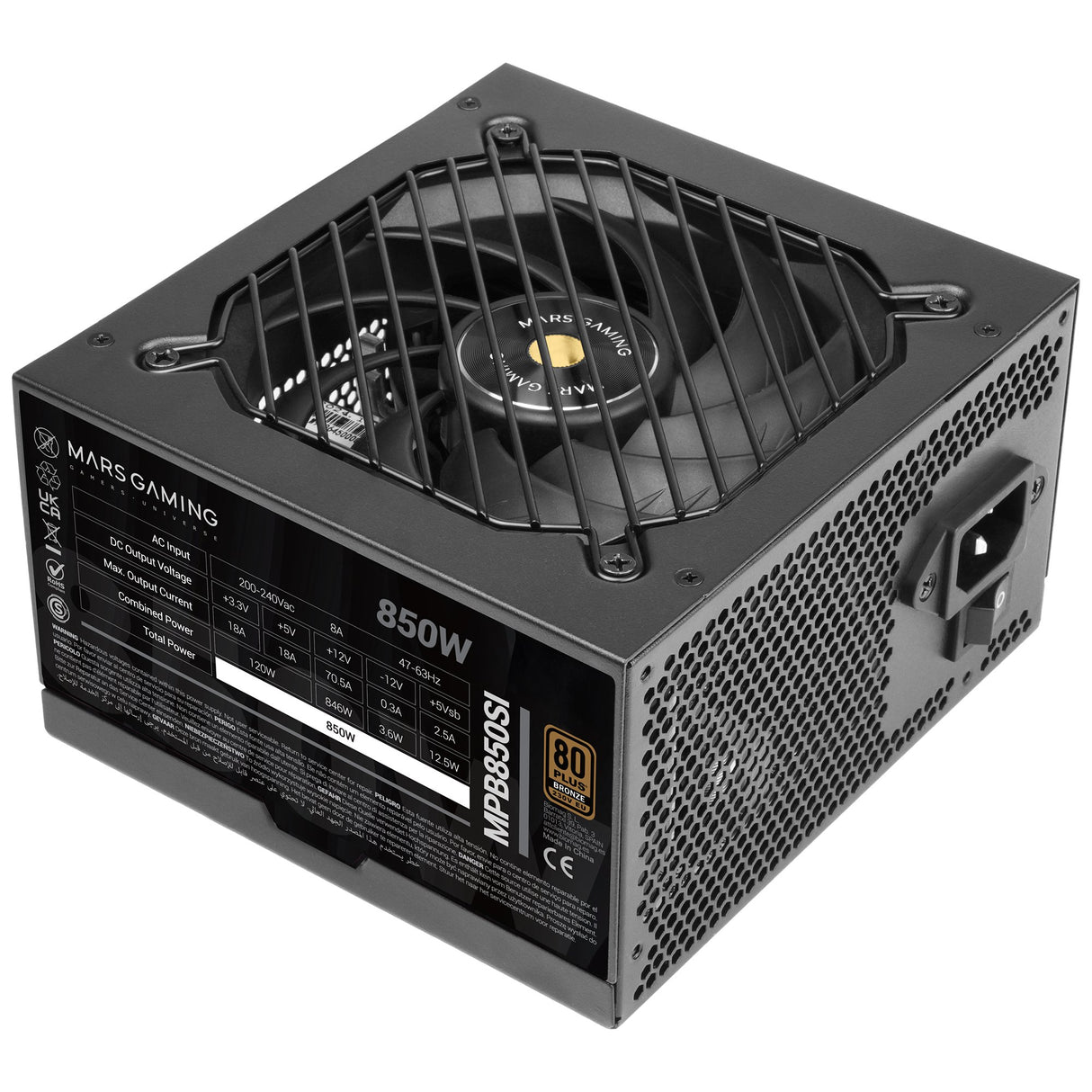 EAN 8435693109549 - Mars Gaming MPB850SI unidad de fuente de alimentación 850 W 24-pin ATX ATX Negro imagen 2