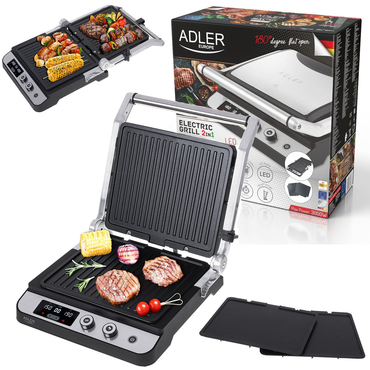 EAN 5903887807937 - Adler AD 3059 parrilla eléctrica de contacto imagen 6