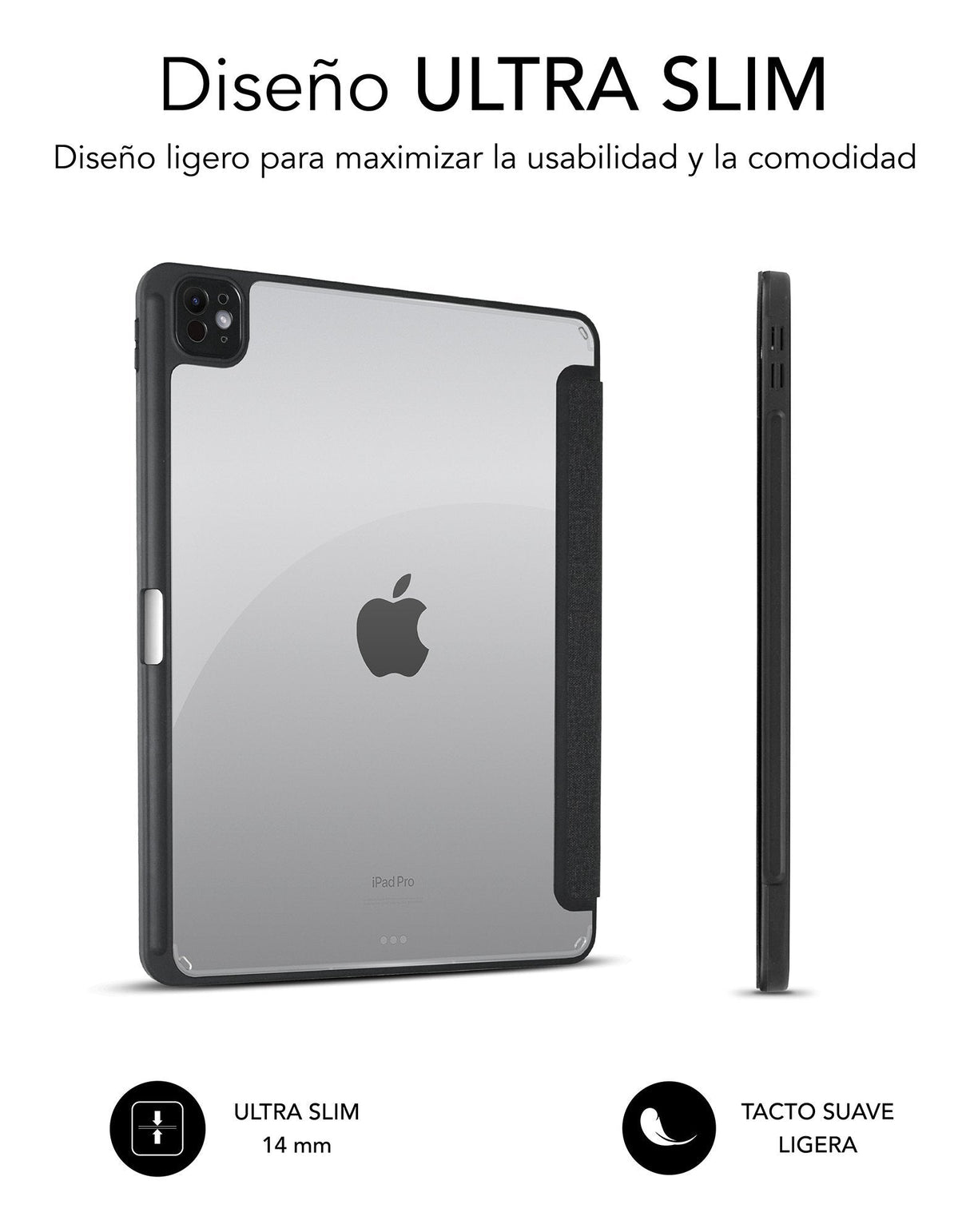 Funda Subblim Clear Shock Case Para Ipad Pro 11' 2024 M4 Negra