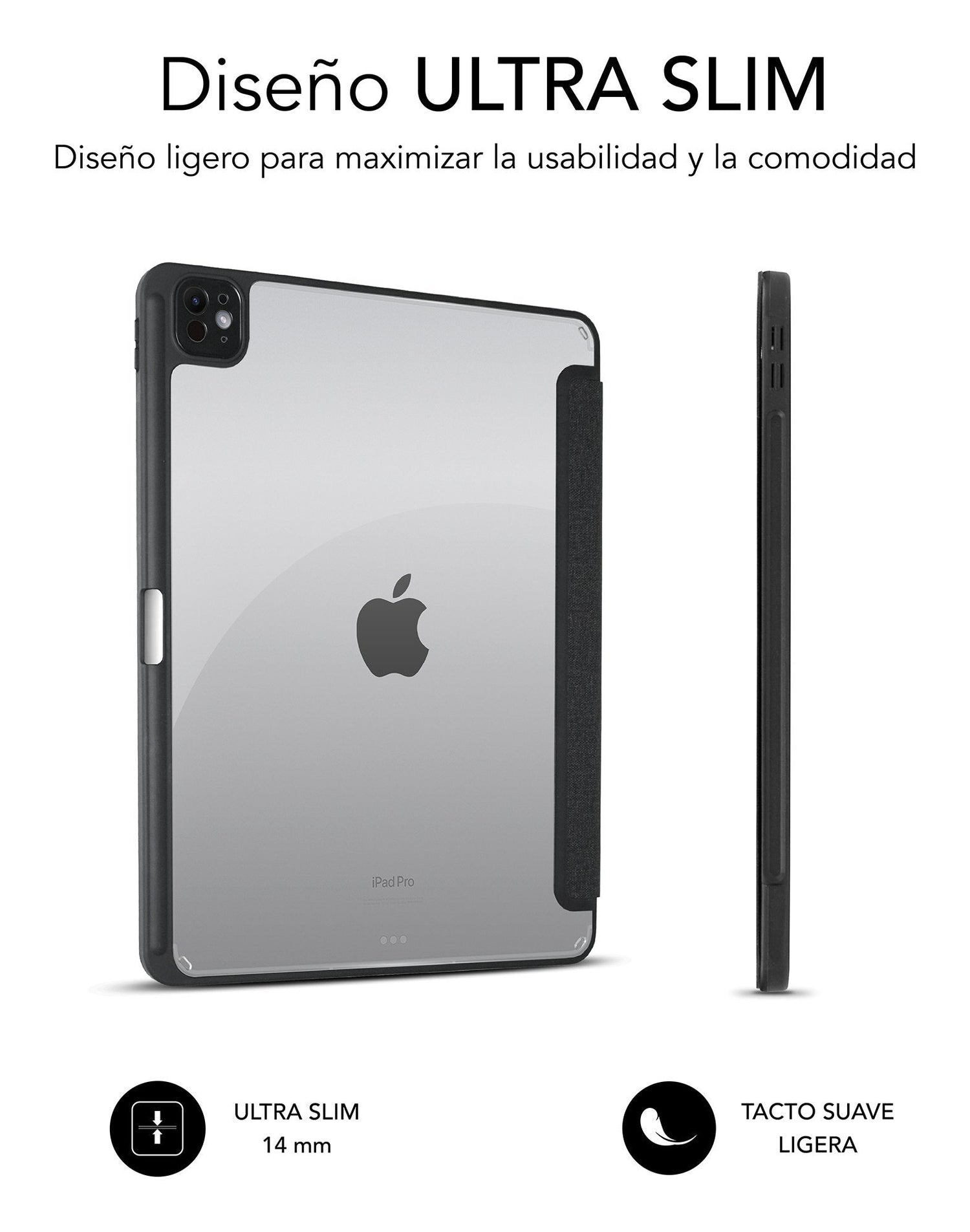 Funda Subblim Clear Shock Case Para Ipad Pro 11' 2024 M4 Negra