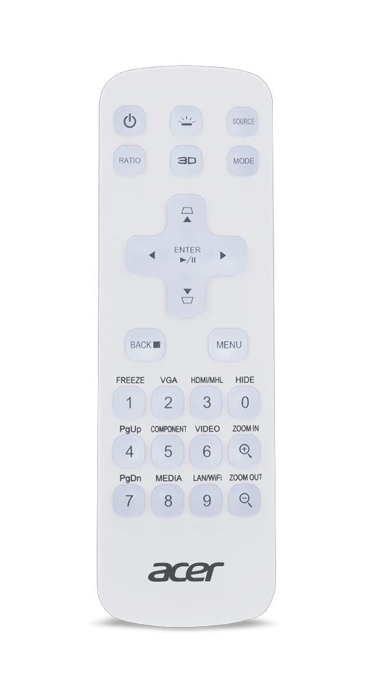 Acer Mc.Jq011.005 Mando A Distancia Ir Inalámbrico Universal Botones Blanco/Azul, Universal, Ir Inalámbrico, Botones, Blanco