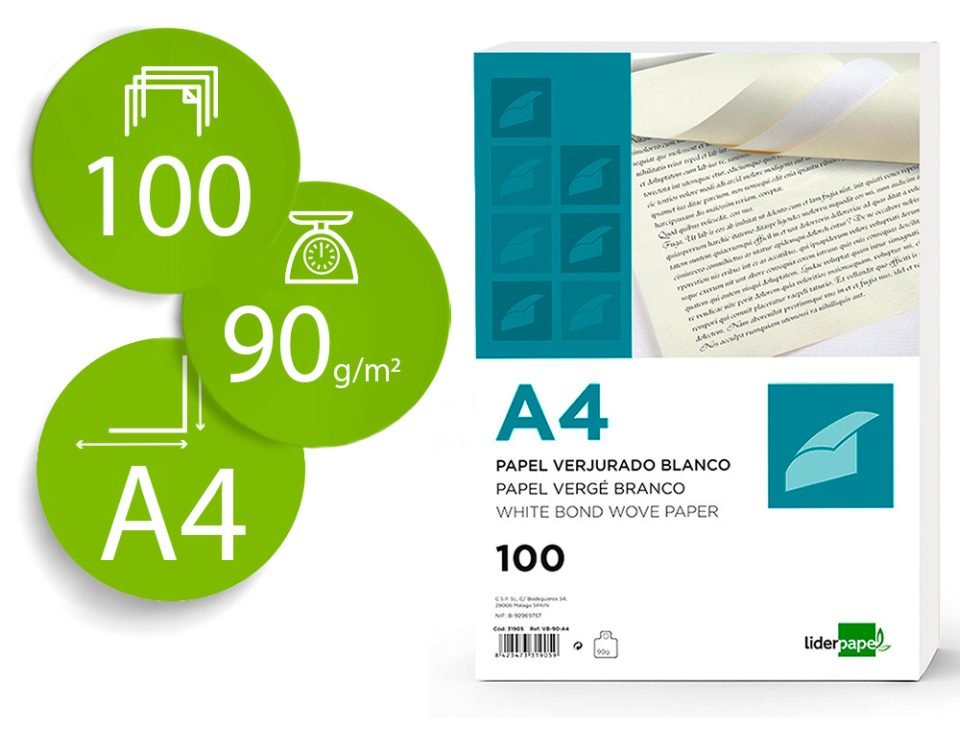 Papel Verjurado A4 120g/M2 Bla 1