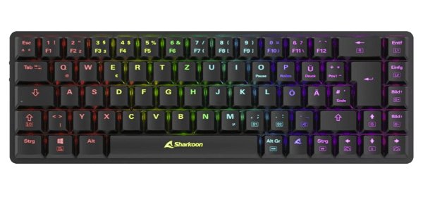 Sharkoon Purewriter W65, Keyboard Black, De-Layout, Kailh Choc V2 Low Perfil Red 4044951036929