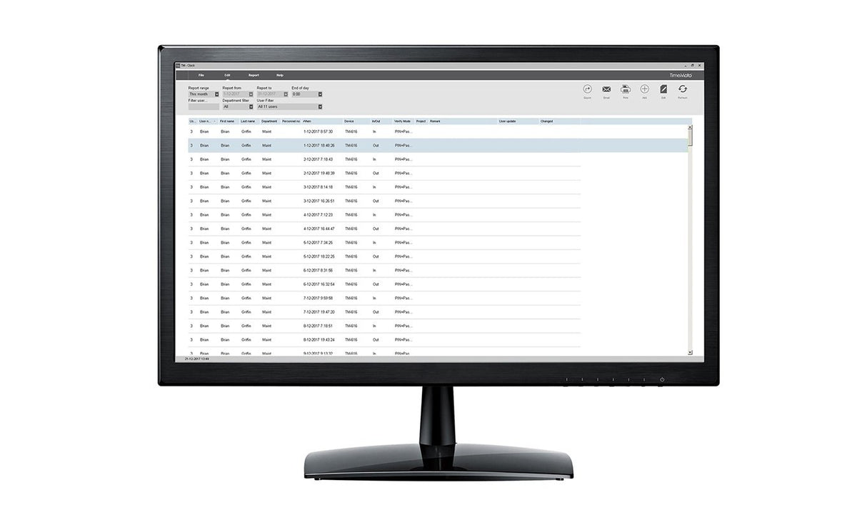 EAN 8717496336071 - Safescan TimeMoto TM-616 Negro Tarjeta de proximidad Corriente alterna TFT Ethernet imagen 10