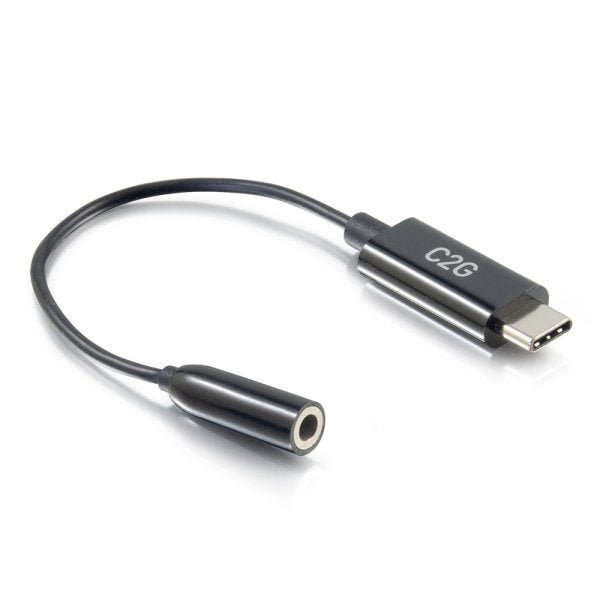EAN 0757120544265 - C2G 54426 cable de teléfono móvil Negro 0,09 m USB-C 3,5 mm imagen 1