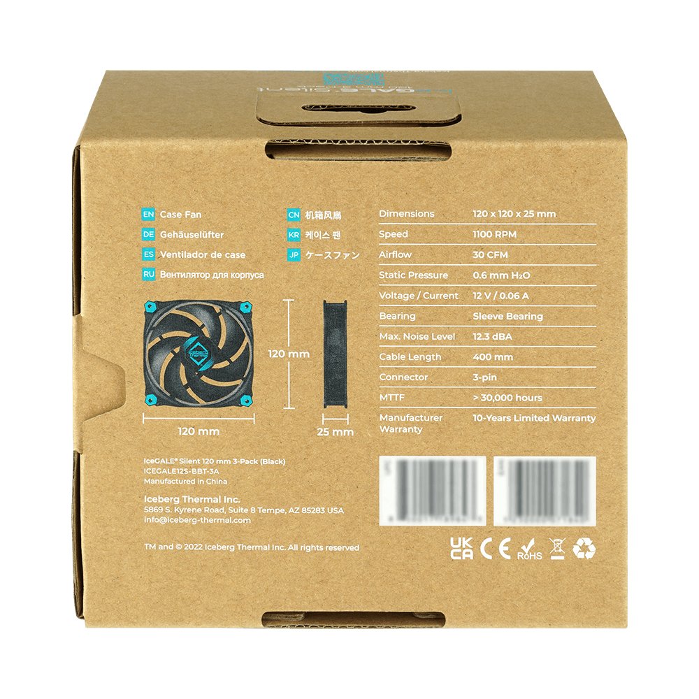 Ventilador Iceberg Thermal Icegale Silent - 120mm Negro (3er Pack)*