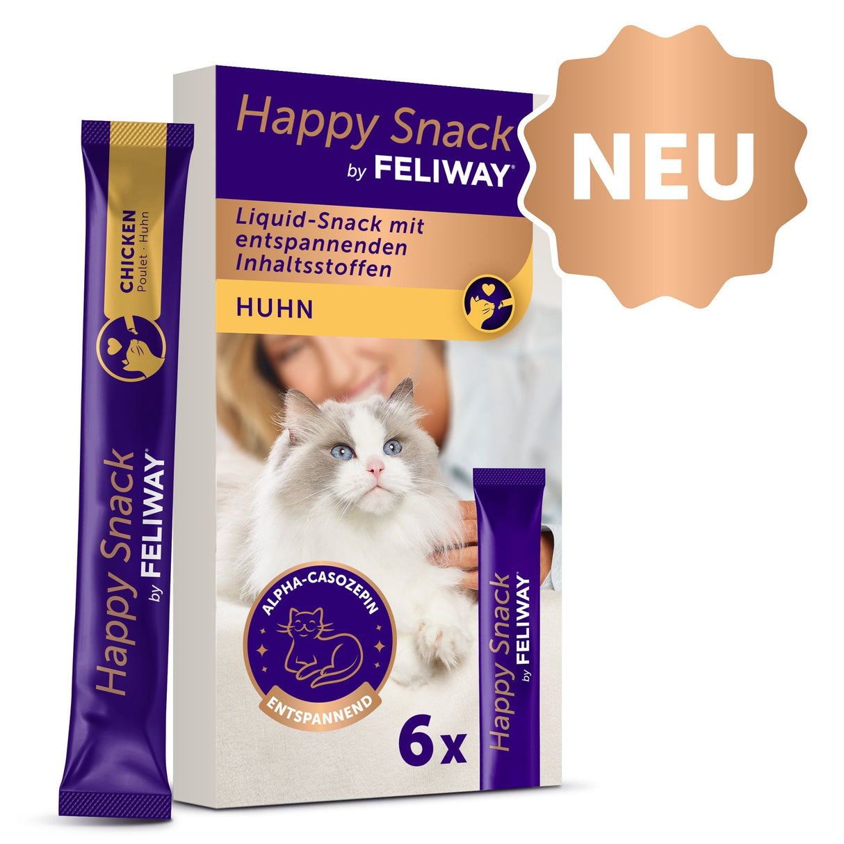 Goma Para Gatos Ceva Feliway Happy Snack Chicken 6x15g