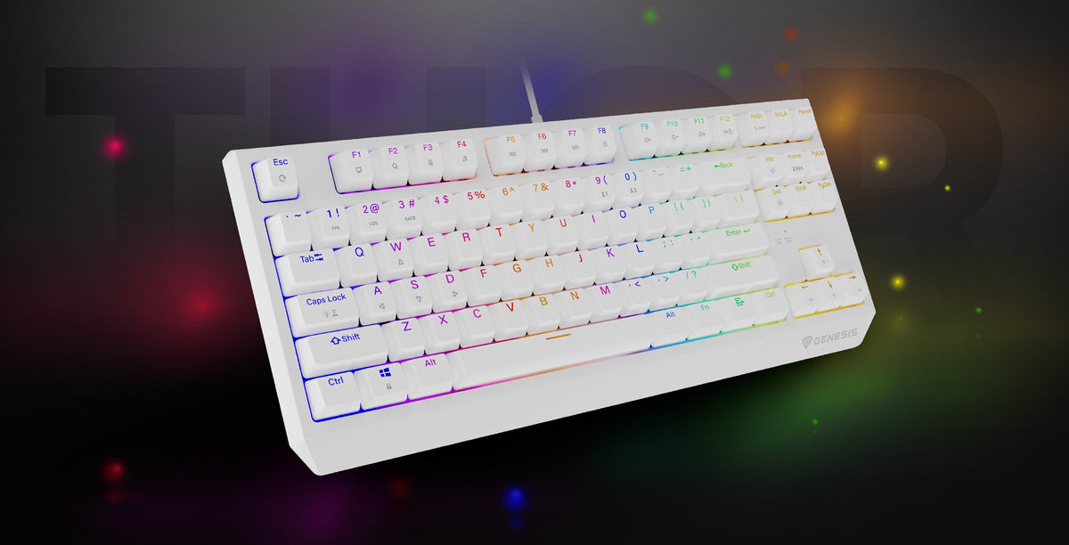 Genesis Thor 230 Tkl Teclado Juego Usb + Rf Wireless + Bluetooth Qwerty Blanco