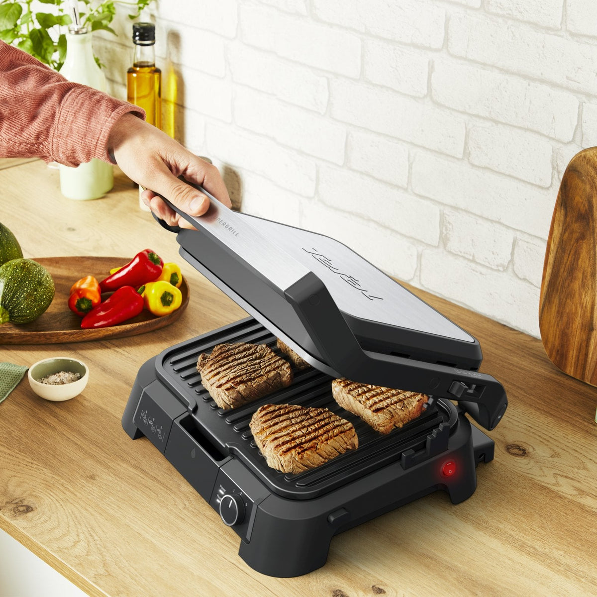 Parrilla Eléctrica Tefal Supergrill 3-In-1 Gc510de0 De Contacto