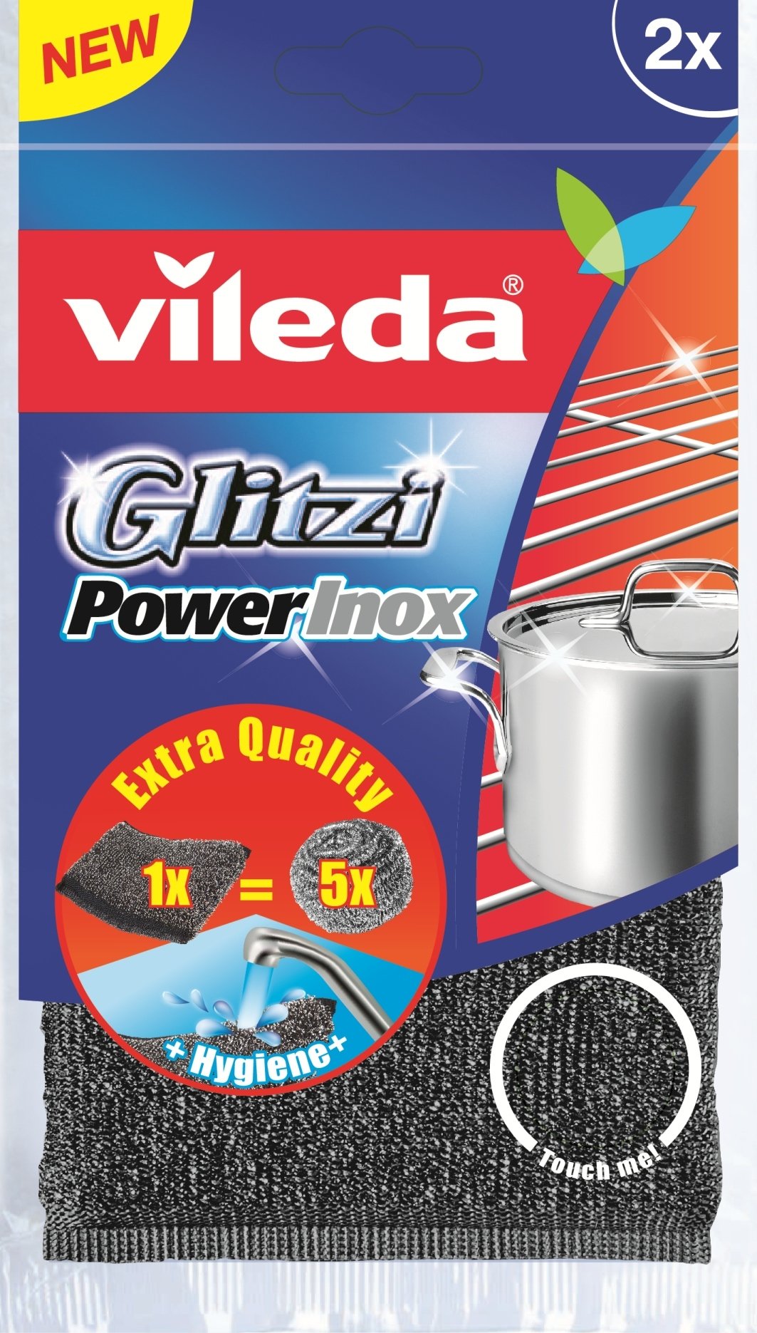 EAN 4023103172036 - Vileda 141656 estropajo Tela, Acero inoxidable Gris, Acero inoxidable imagen 1
