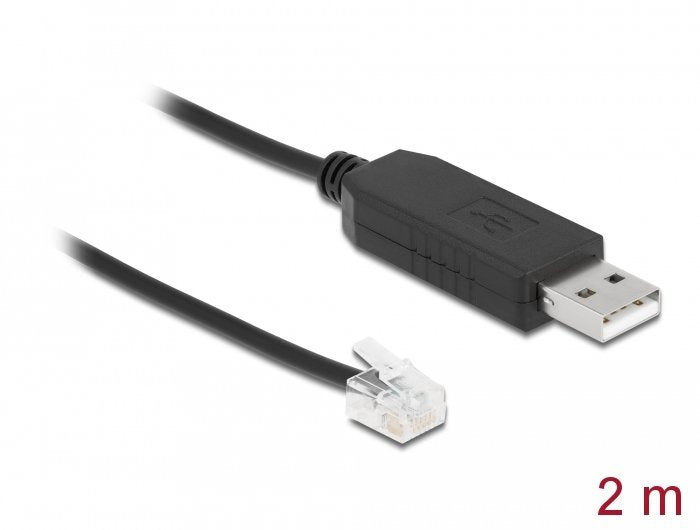 Delock 66736 Cambiador De Género Para Cable Rj-12 Usb 2.0 Type-A Negro