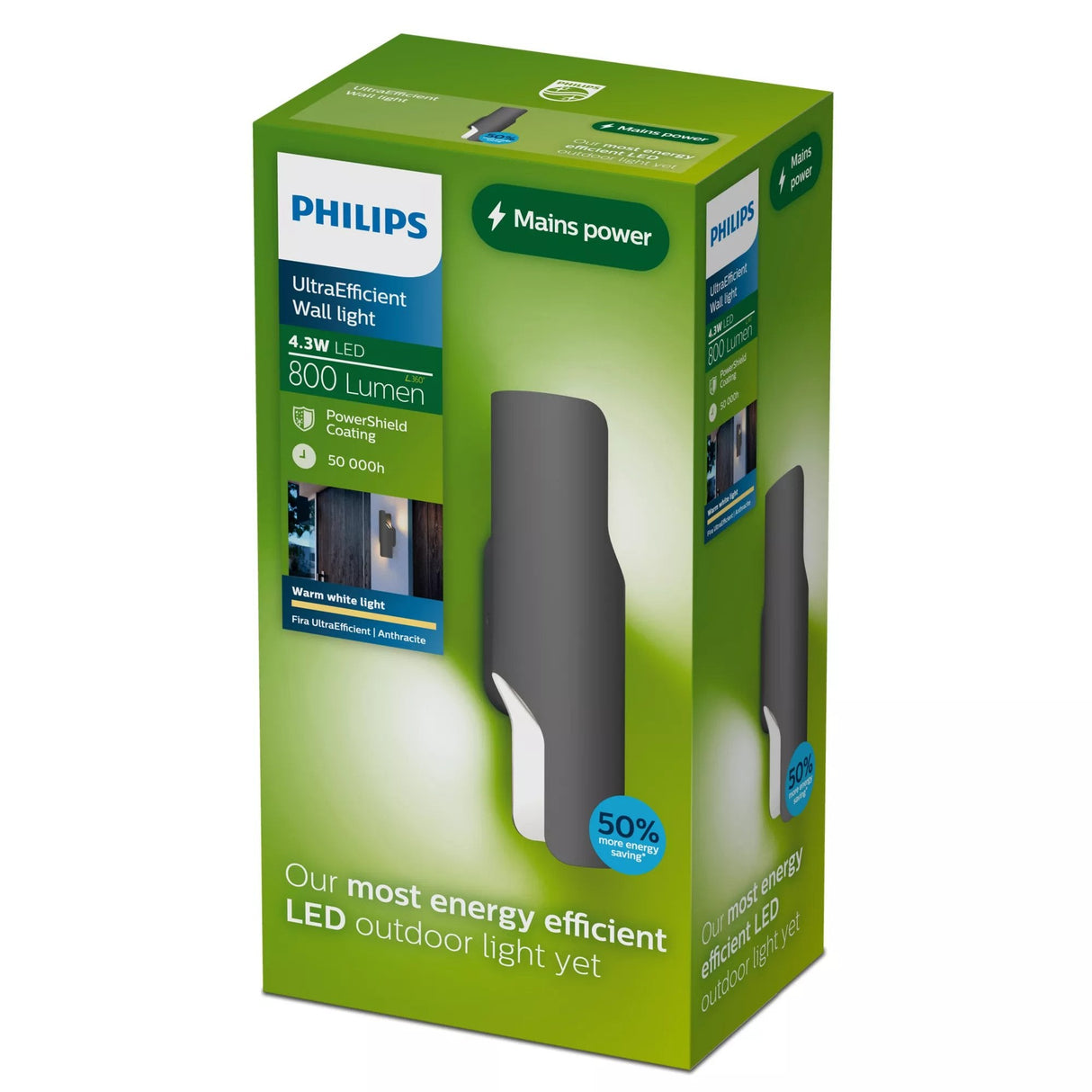 Aplique De Exterior Led Fira Antracita 4,3 W, 800 Lm
