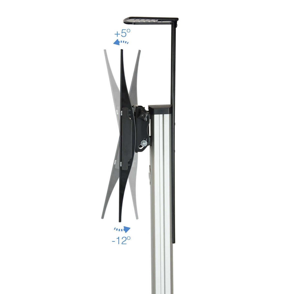 Tooq Soporte De Pantalla De Suelo Con Ruedas 37"-70" - Bloqueo De Ruedas - Dos Estantes - Gestion De Cables - Peso Max