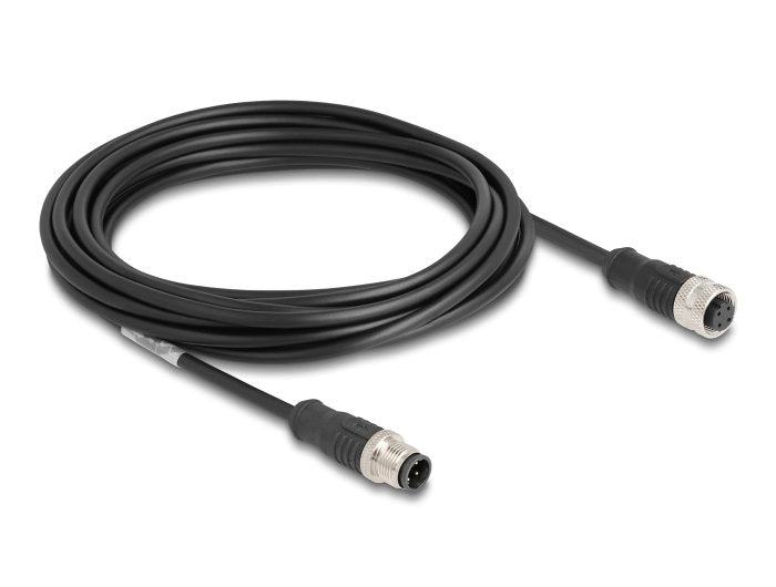 Delock 80846 Cable M12 Codificado D 4 Pin Macho A Hembra Pvc 5 M